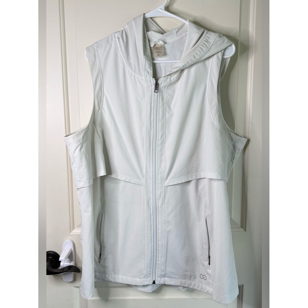 CALIA by Carrie Underwood White Hooded Sleeveless Active Vest
